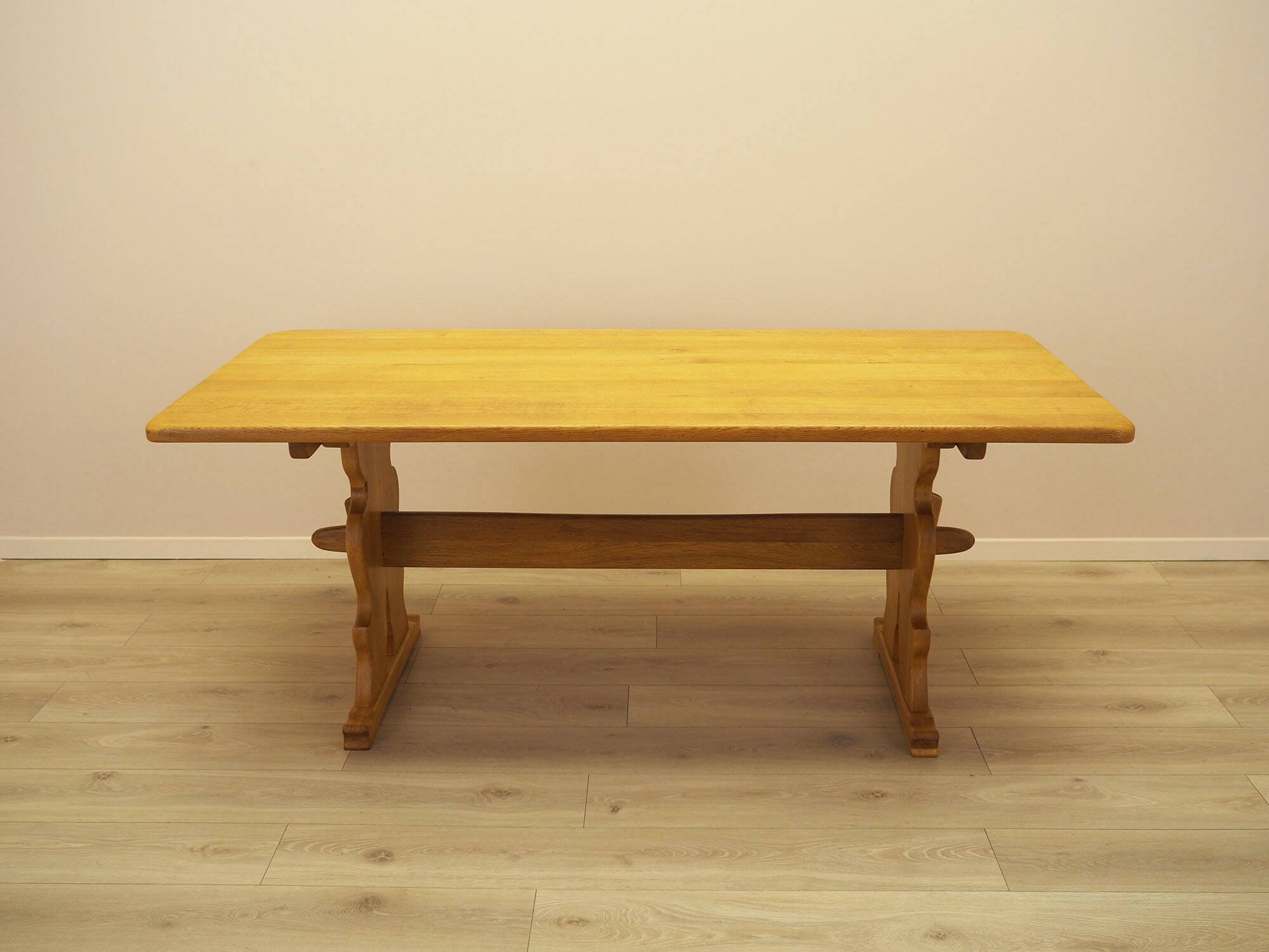 Solid oak dining table, Danish design, 1960s