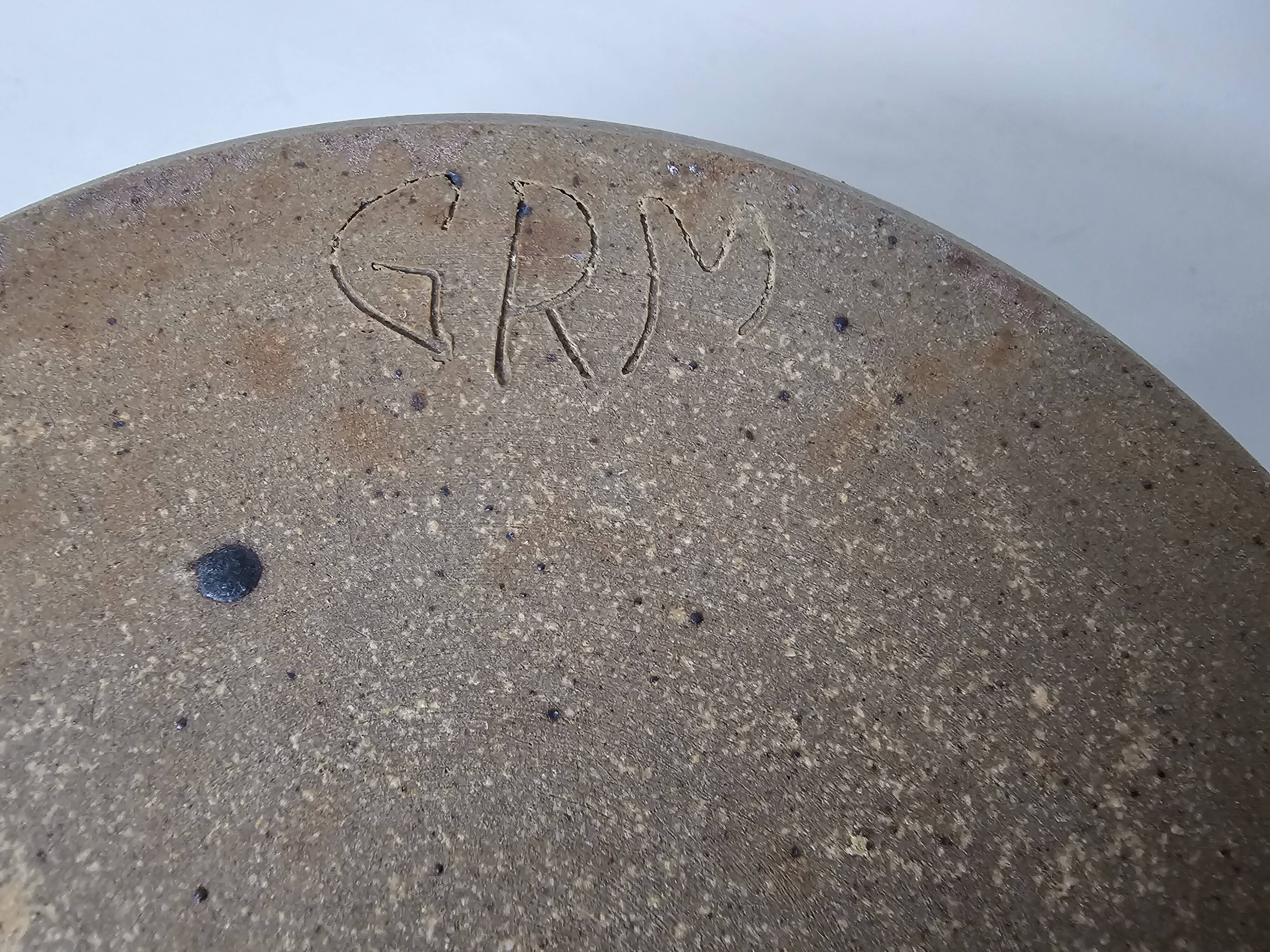 Flower vase in ceramic signed GRM (Guy Roland Marcy)