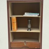Vintage 1970s filing cabinet with curtains