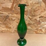 Ancien pichet aiguière verre vert & transparent vintage