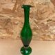 Antique green & clear glass pitcher ewer vintage