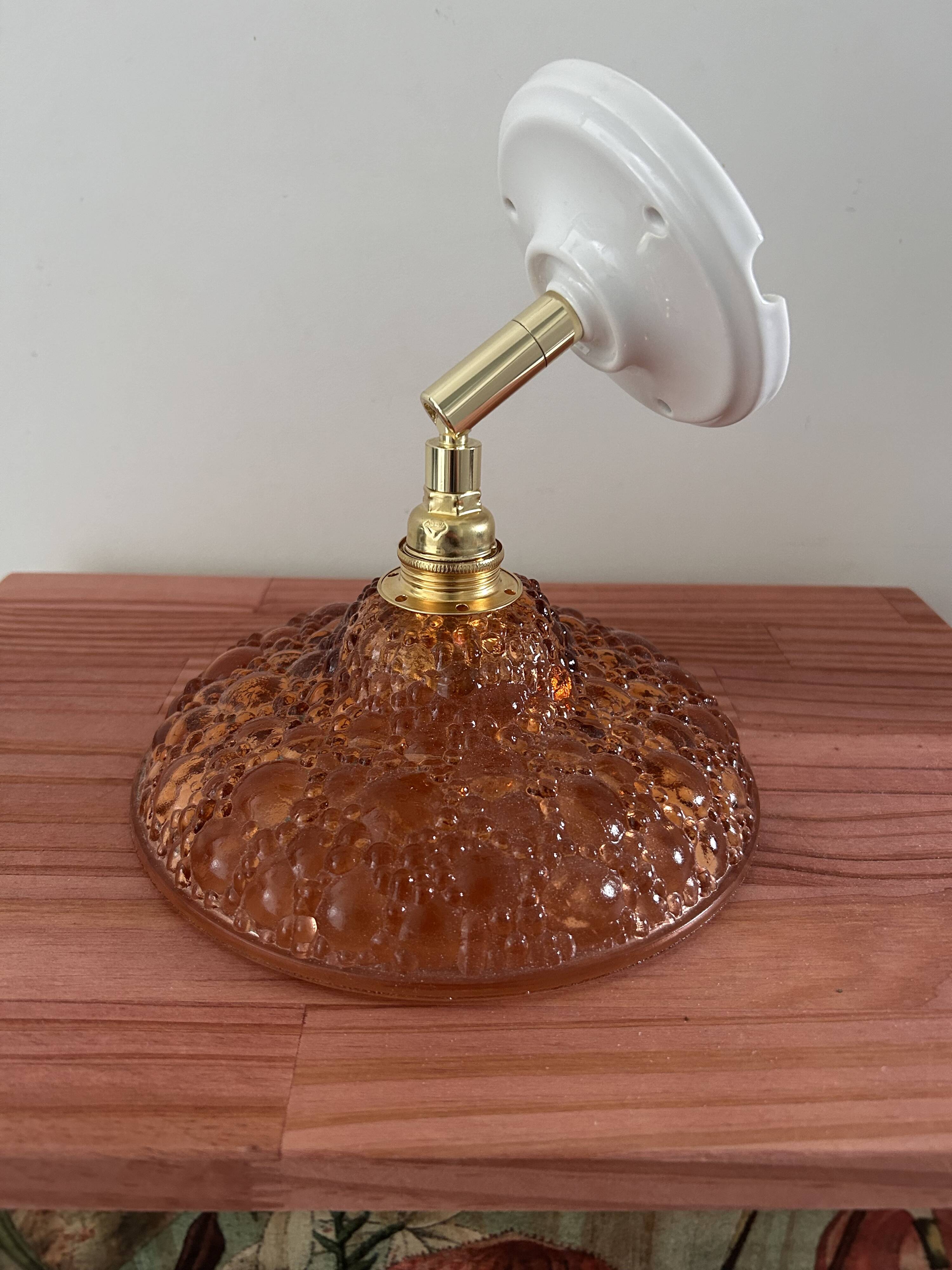 Bubbled glass wall light