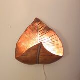 Mid-Century ceramic earthenware sconce, palm leaf shaped