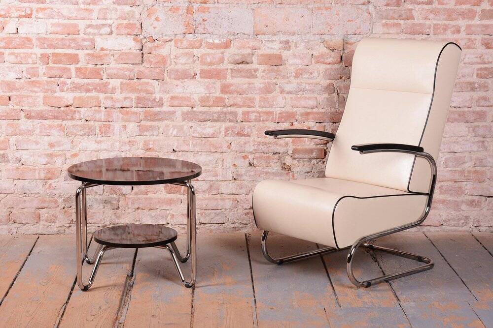 Bauhaus FN24 Armchairs in Leather attributed to Mücke-Melder, Czech, 1930s, Set of 2