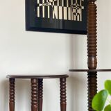 Spiral oak pedestal table