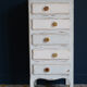 Semainier chest of drawers skated high wood blue and white - floral patterns