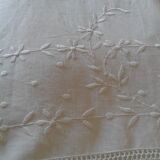 Old Embroidered Cloth. CB monogram and flowers