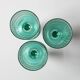 Set of 3 Vintage Bormioli Rocco Wine Glasses: Green Stem Harmonia, 1990s