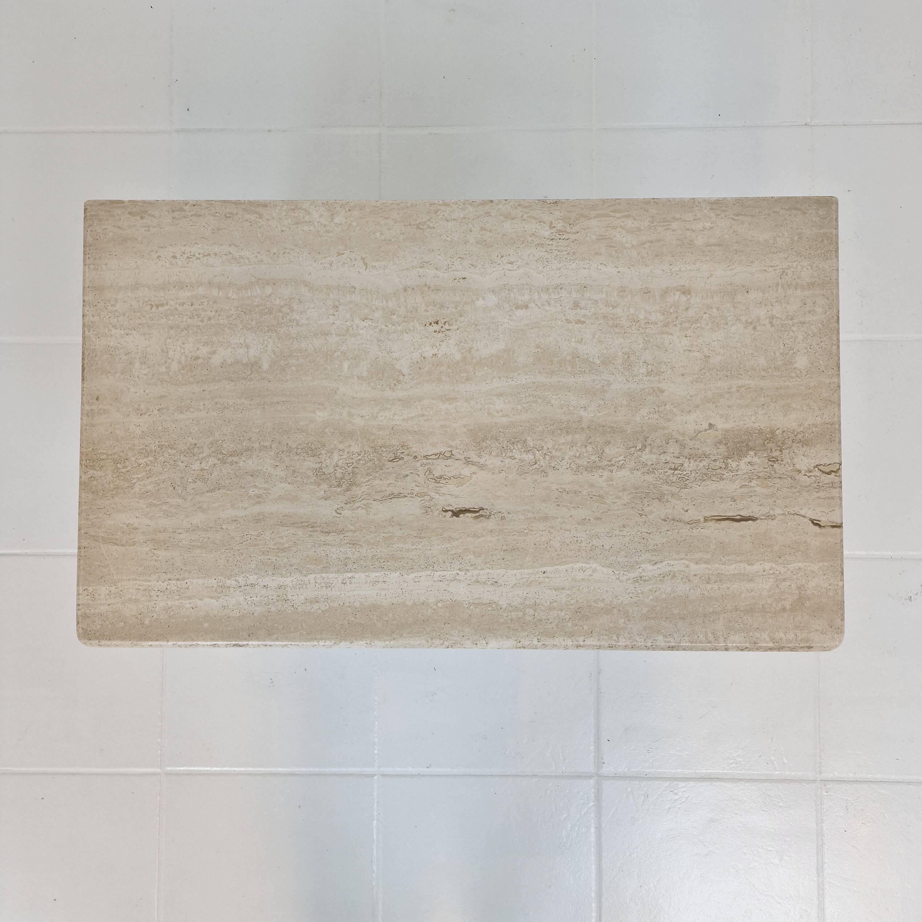 Rectangle Travertine Coffee or Side Table, Italy 1980s