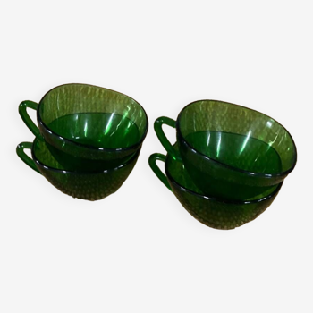 Suite de 4 tasses en verre Vereco, 1970