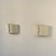 Pair of vintage wall lights in smooth plaster and stone imitation, France, 1970.