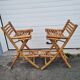 2 bamboo rattan stools from 1980