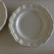 Set of 6 Gien earthenware plates with fluted edges, neo-classic white