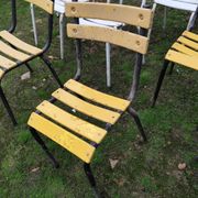 Set of 13 garden chairs made of iron slats and tubes
