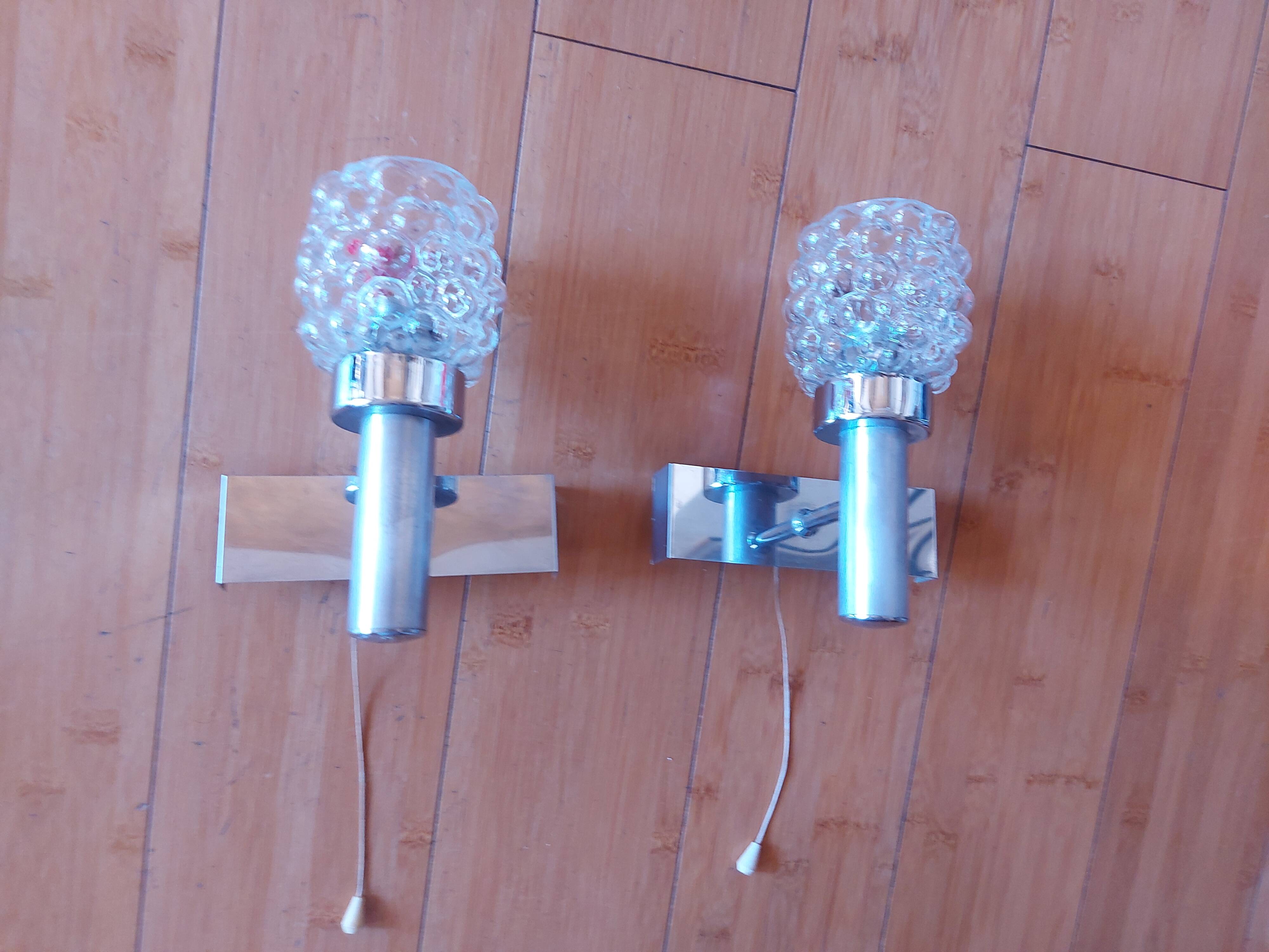 Pair of vintage 70's wall lights