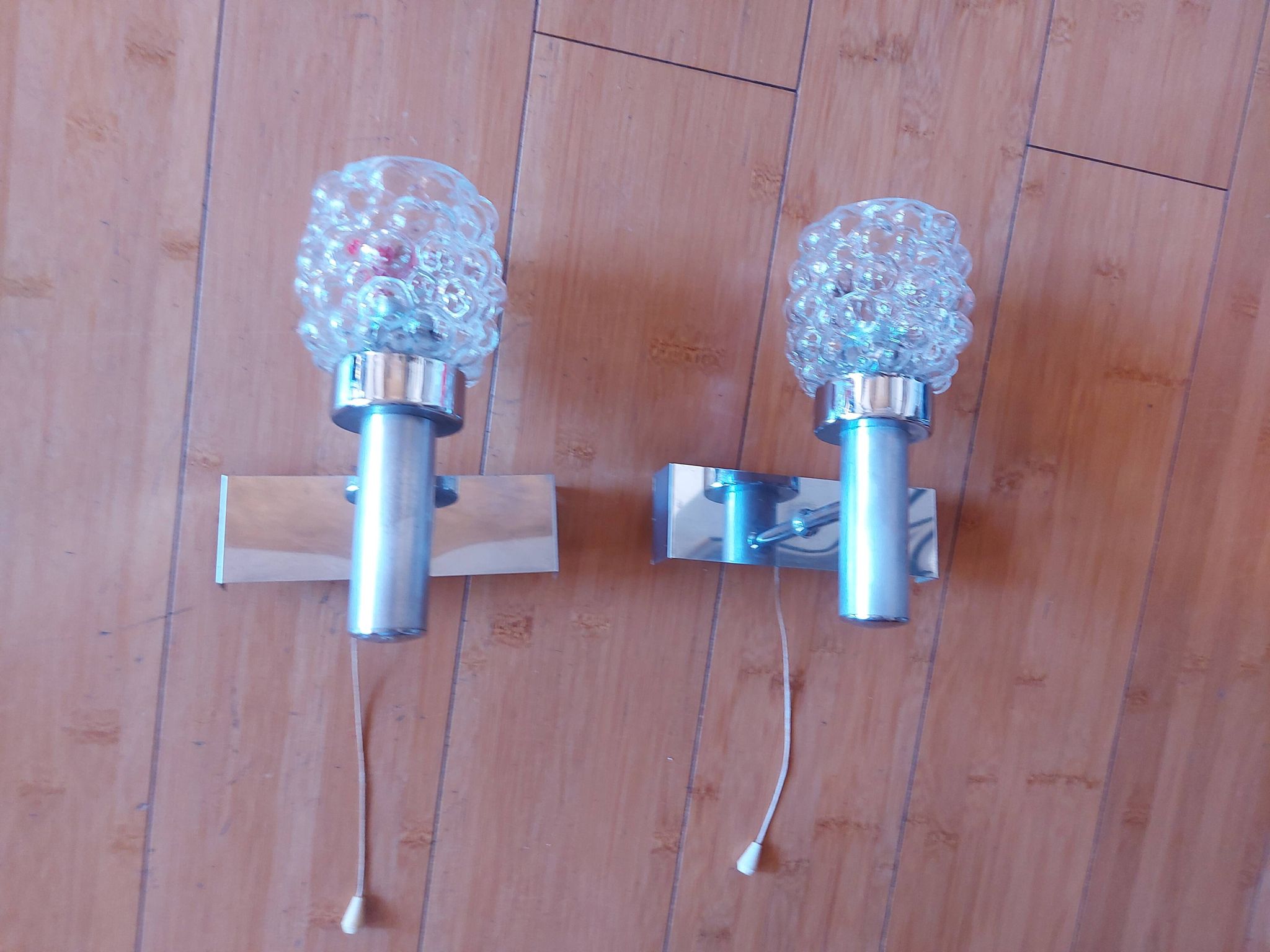 Pair of vintage 70's wall lights