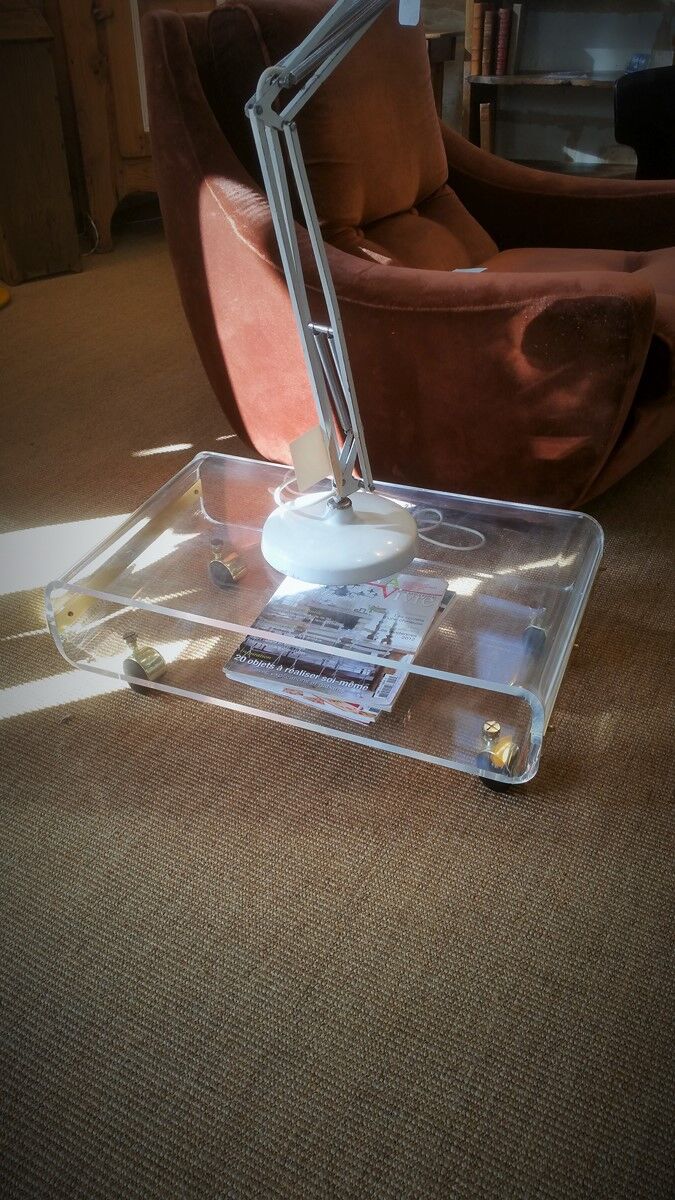 Vintage plexiglass side coffee table