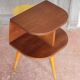 Vintage wooden bedside table, wooden bedside table with compass legs