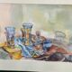 Tableau aquarelle Nature Morte aux verres signée Guy Barbier