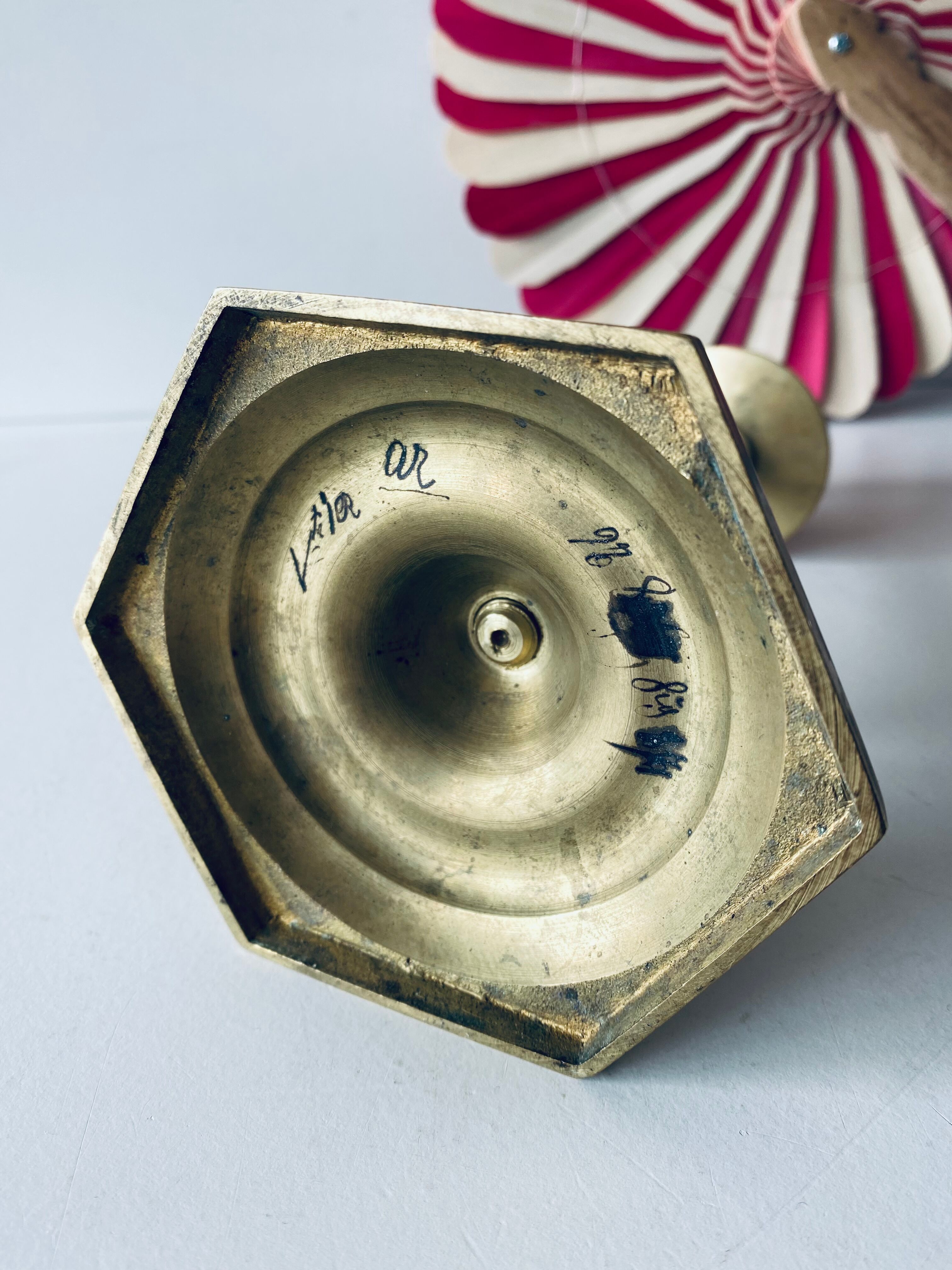 Antique bronze candle holder