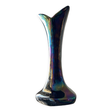 Vintage Verceram vase from the 60s-70s in iridescent ceramic.