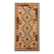 Geometric Kilim Runner Rug, Handmade Wool Contemporary Rug 185 x 103 cm