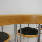Set of 6 dining chairs by Börge Lindau for Bla Station Sweden 1990s