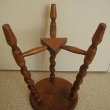 vintage wooden turned stool brutalist decor