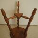 vintage wooden turned stool brutalist decor