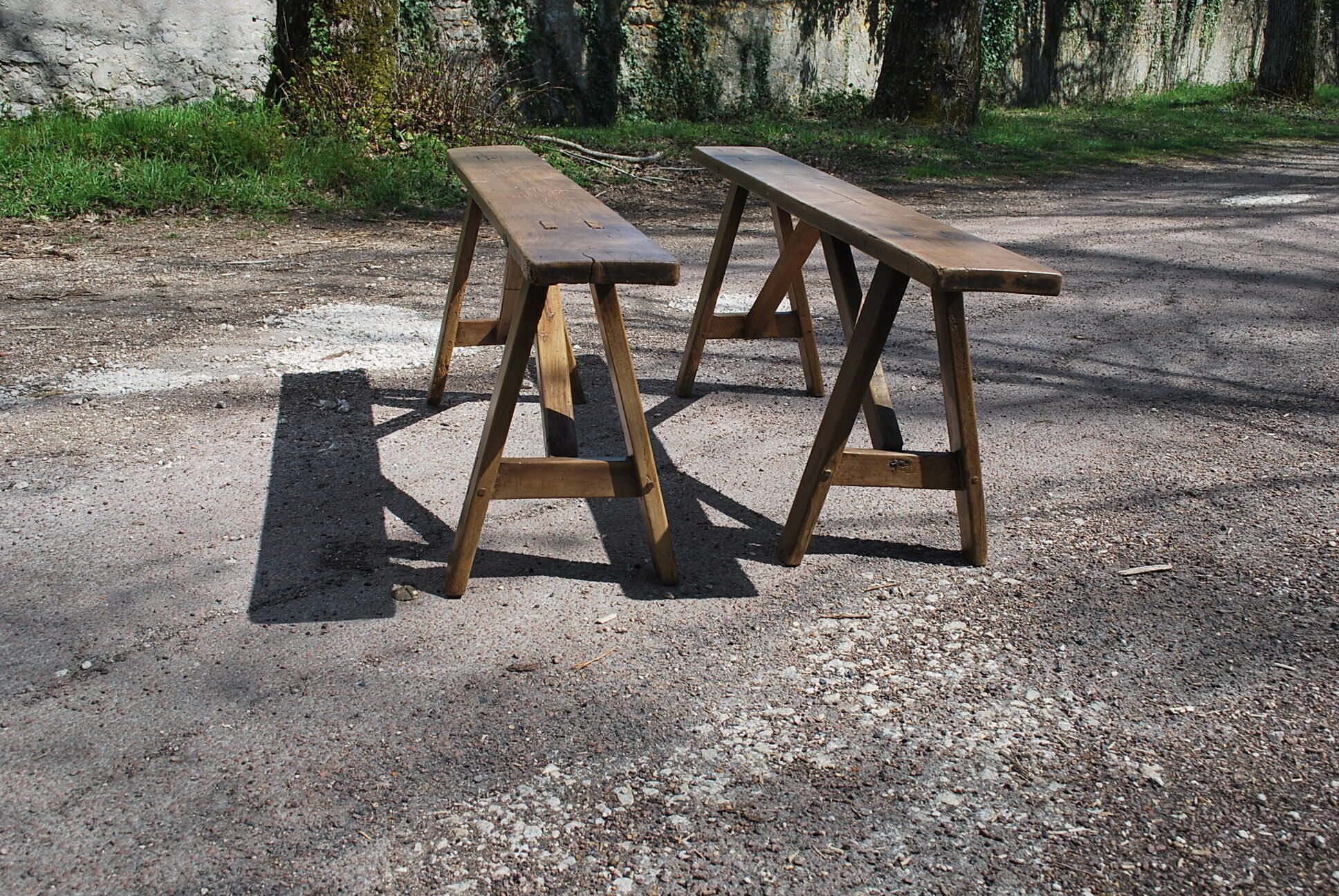 Pair of vintage bench