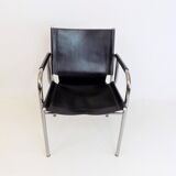 Strässle HE leather lounge chair by Hans Eichenberger