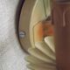 French vintage metal double wall light with peach and green leaves.