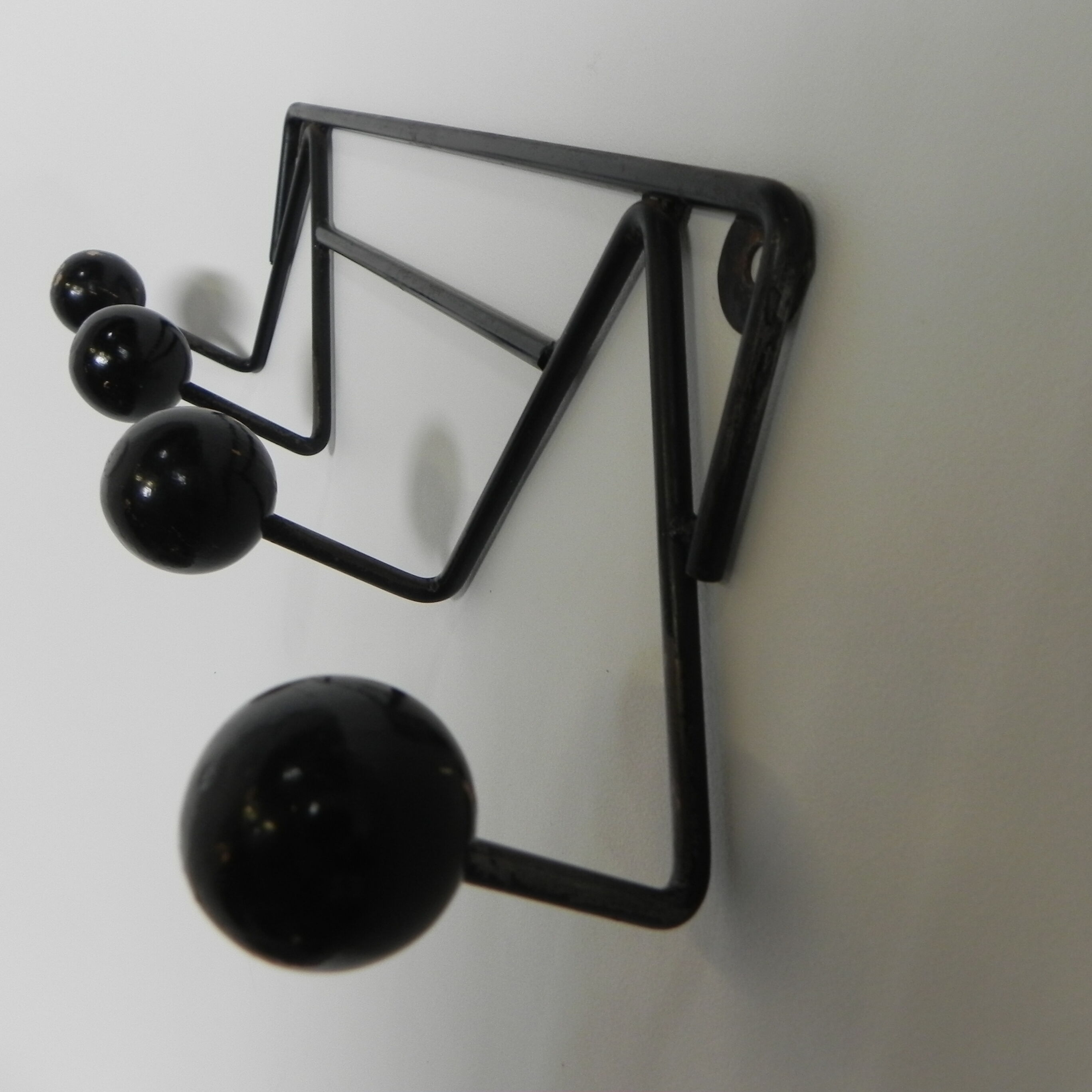 Vintage wall coat rack with beech balls