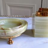 1960-70 onyx ashtray and table lighter set