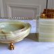 Ensemble cendrier et briquet de table en onyx 1960-70
