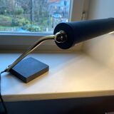 Modernist matte black desk lamp signed Lemag circa 1950