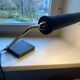 Modernist matte black desk lamp signed Lemag circa 1950