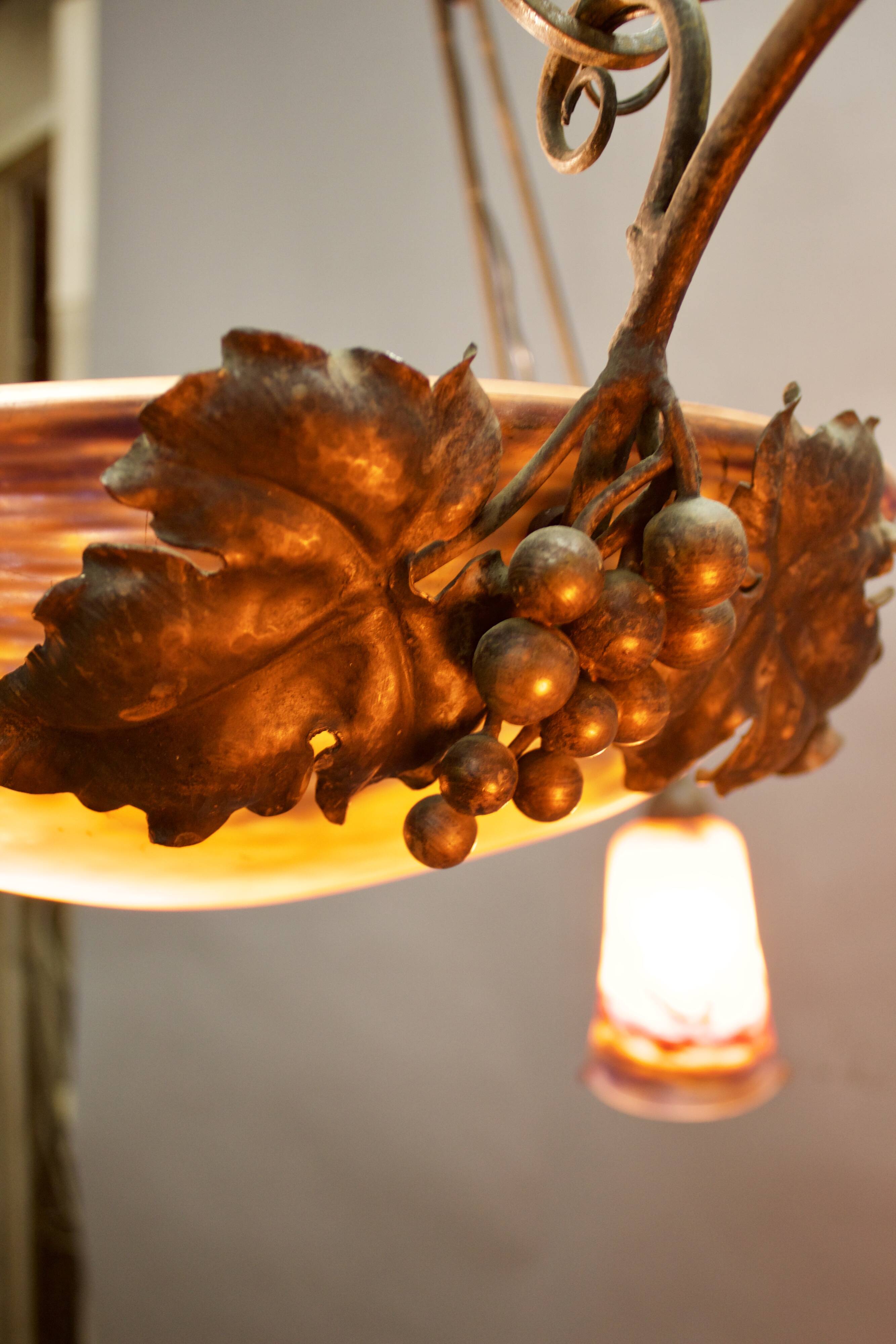 Art deco glass paste chandelier