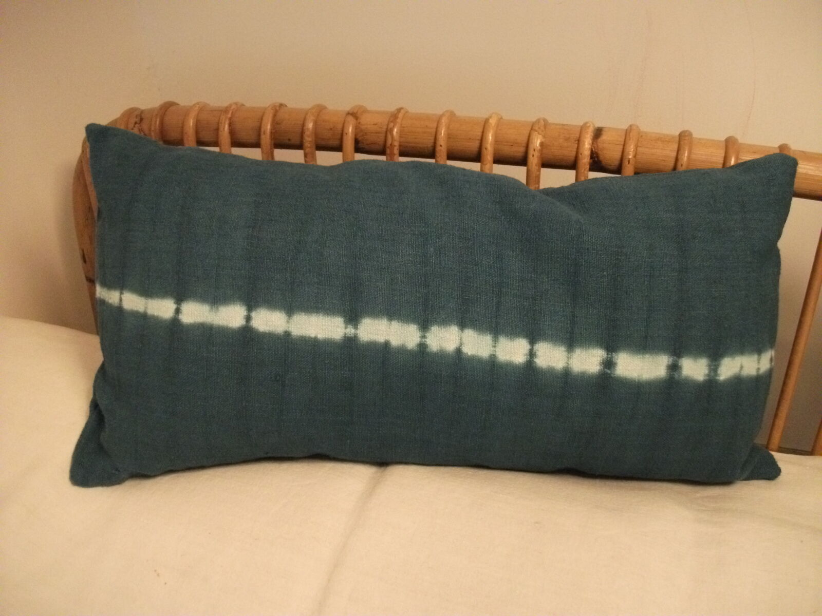 Colorful antique linen cushion