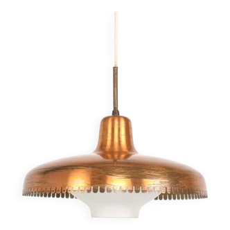 Vintage copper and glass pendant lamp by Jørn Utzon, 1940s