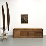 Very large pine trade counter, circa 1920.