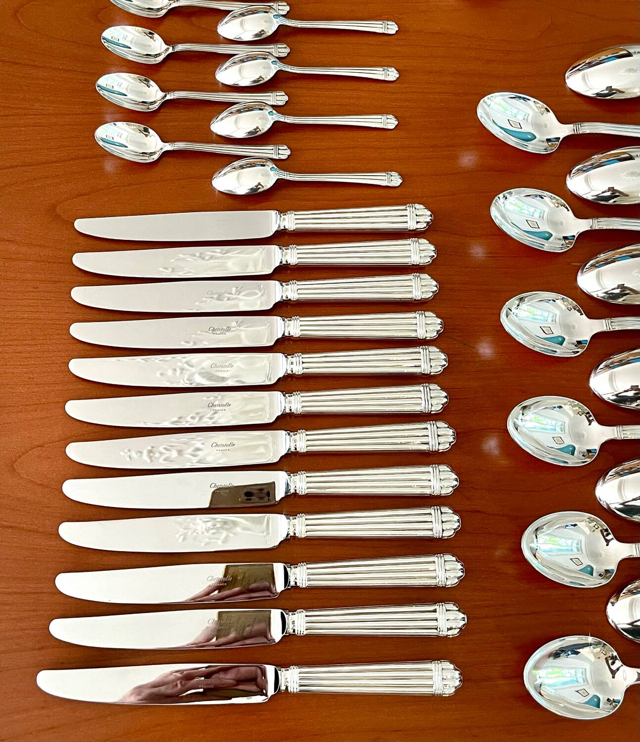 Christofle Aria, 48-piece flatware set, very good condition