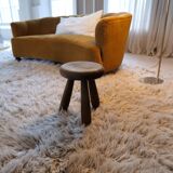 Sculptural stool in stained pine, attributed to Ingvar Hildingsson, Sweden 1970.