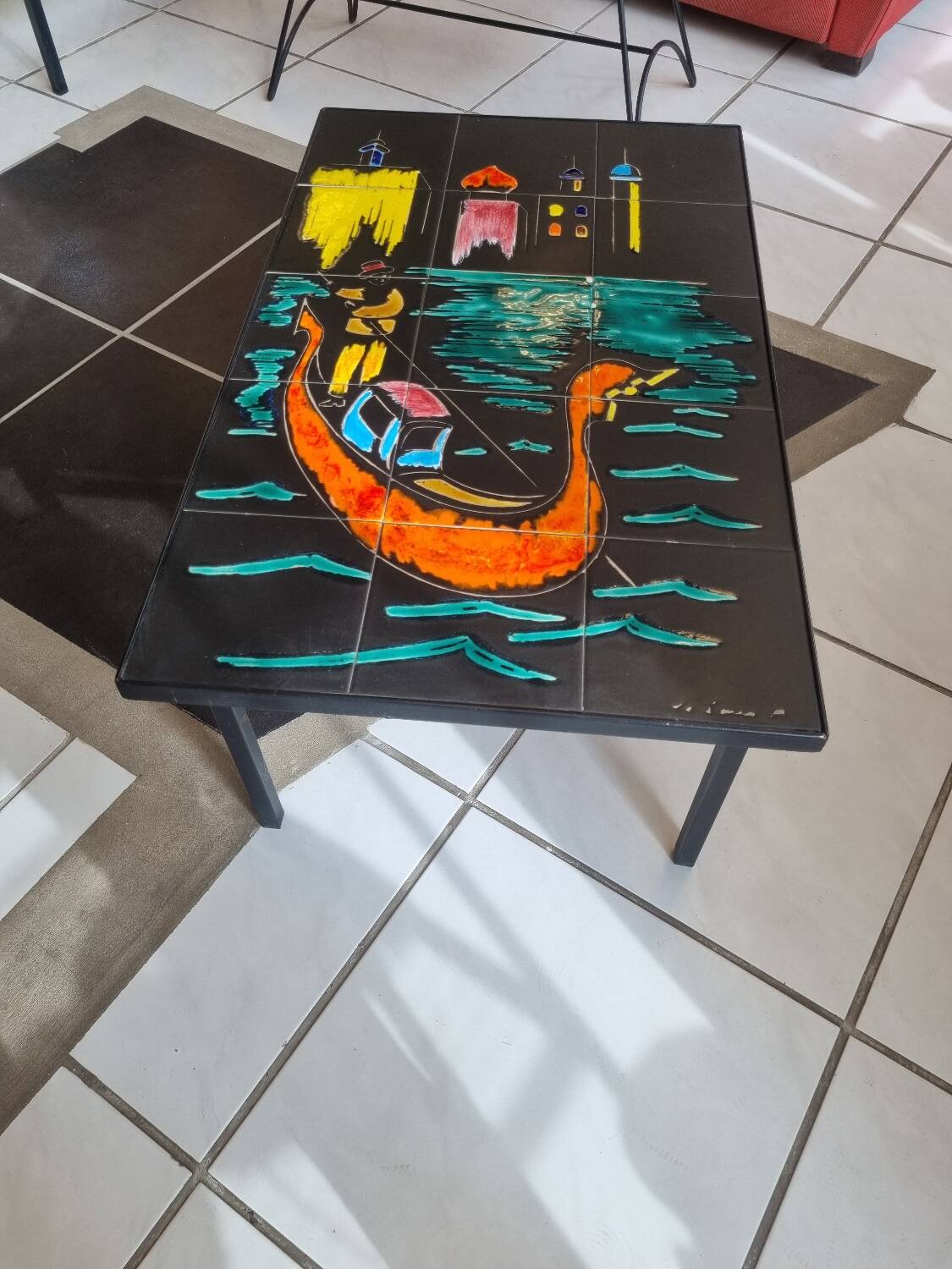 Vintage coffee table signed
