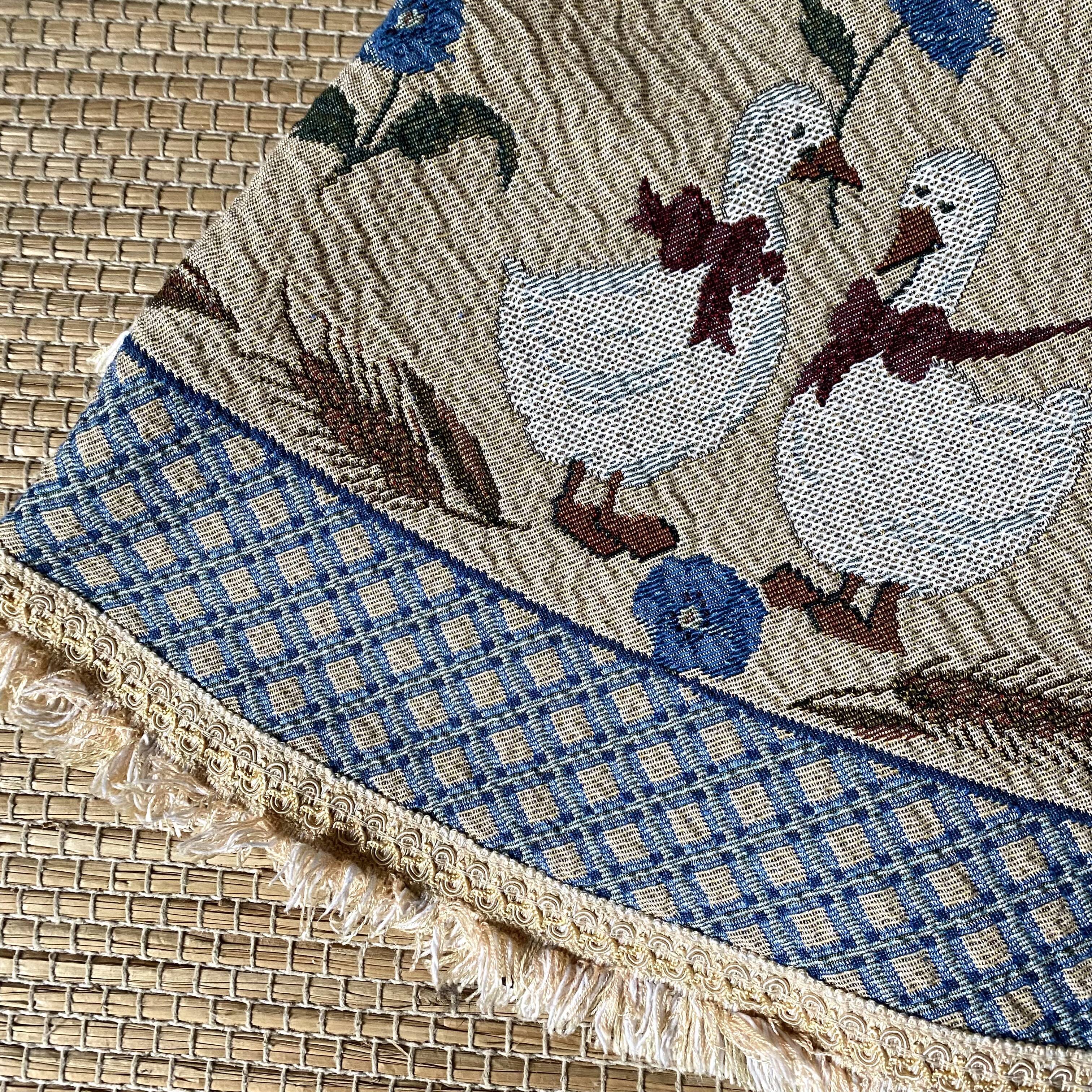 Round tablecloth flowers and geese 170 cm
