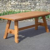 Table de ferme ancienne en bois, table bois, table de salle à manger, brutaliste, chalet, campagne,