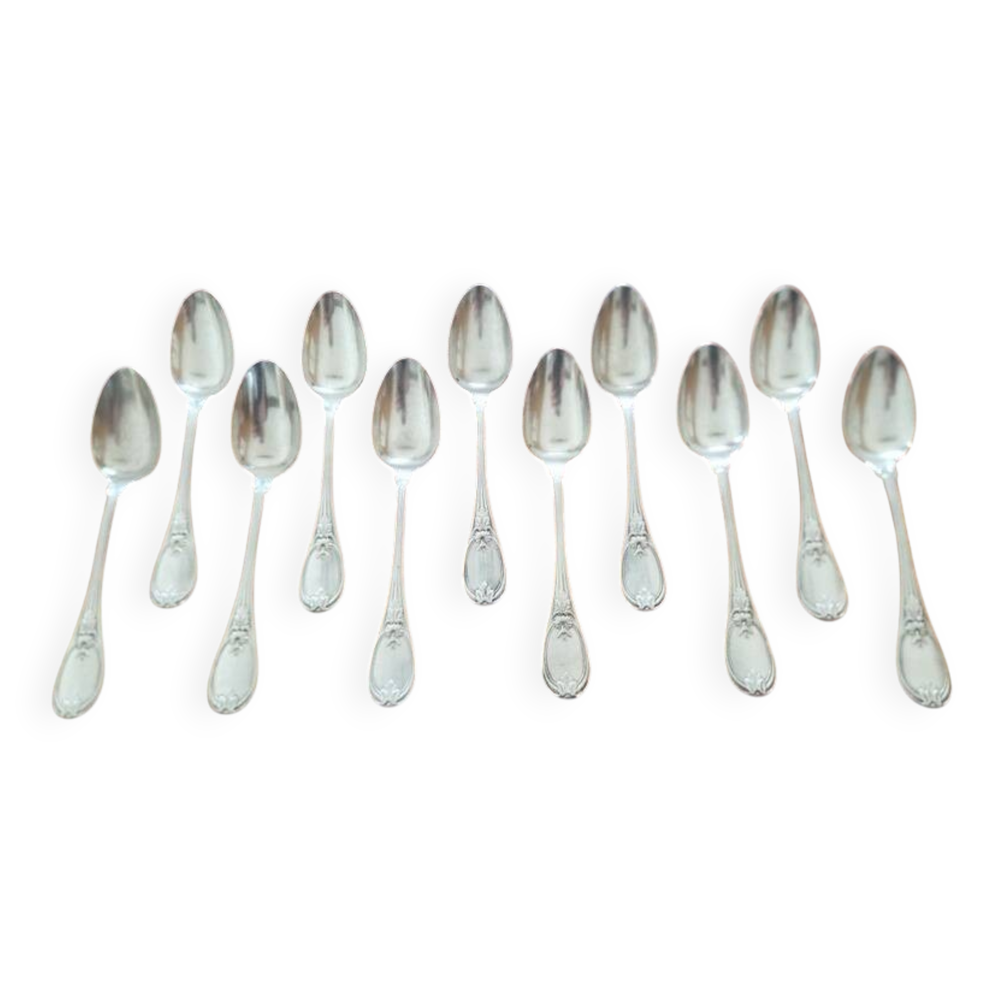 Christofle - Set of 11 dessert spoons in the Trianon model made of metal.