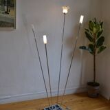 Modernist metal and glass floor lamp