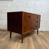 Commode basse scandinave en palissandre, années 60
