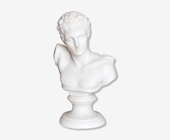 Buste Grec de Hermes en albâtre années 70